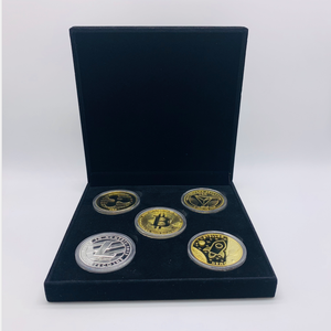 custom design metal gold plated bit btc coin coin souvenir coin in gift velvet box