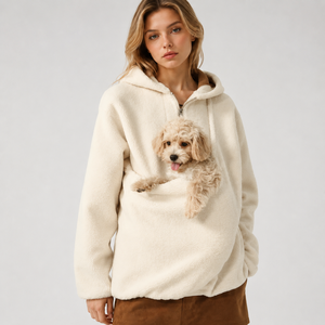 <span class=keywords><strong>Felpa</strong></span> da donna <span class=keywords><strong>in</strong></span> pile 100% <span class=keywords><strong>poliestere</strong></span> patchwork con cerniera a un quarto, tasca porta animali domestico e ampio scomparto portaoggetti - Product Image 2