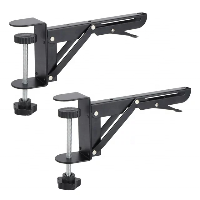 Under Desktop Mouse Keyboard Tray Adjustable Clamp Folding Wall Shelf Bracket Extender for Keyboard Drawer Iron