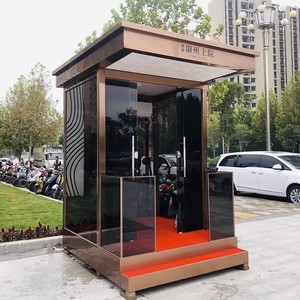 Cabine de sécurité moderne en acier et verre avec écran LED, portable, pour usage extérieur, idéale pour les bureaux de vente - Product Image 3