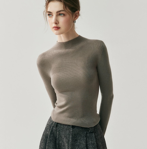 Nuovo Arrivo: Maglione da Donna in Lana Merino, Collo Tondo, Sottile ed <span class=keywords><strong>Elegante</strong></span>, Nero, Aderente, 18gg - Product Image 1