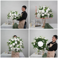 Arrangement floral de mariage de grande taille (50 cm, 60 cm, 70 cm, 80 cm) avec roses artificielles jaunes pour centre de table