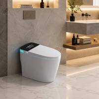 WC intelligent haut de gamme pour villas de luxe, avec abattant à induction automatique, fonction de rinçage inversé, chasse d'eau thermostatique instantanée et cuvette à poser au sol
