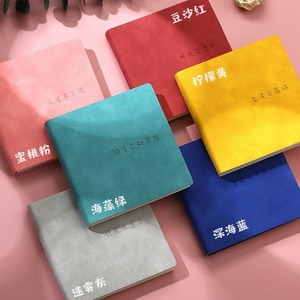 Portable <b>Small</b> Composition Notebook PU Imitation Leather Hardcover Thermal Binding Printed Artistic Journal Student Mini Memo - Product Image 2