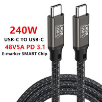 Câble USB 3.1 Type C vers Type C Gen3 OEM supérieur 240W 0,5m 1,5m 1m 2m pour synchronisation des données et charge rapide 240W pour téléphone, ordinateur portable, tablette