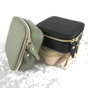 travel jewelry case luxury custom leather packaging jewelry storage gift box with logo