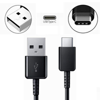 Câble USB Type C noir de 3 pieds (1 m) pour une charge rapide, compatible avec Samsung Galaxy S8 S9 S10