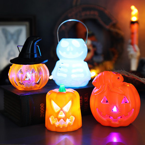 Halloween di động đèn lồng bên trang trí bí ngô đèn lồng sọ nhựa <span class=keywords><strong>LED</strong></span> Halloween đèn lồng - Product Image 2