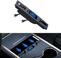 Station d'accueil pour console centrale, concentrateur USB, chargeur rapide avec adaptateur de câble pour accessoires Tesla modèle Y modèle 3