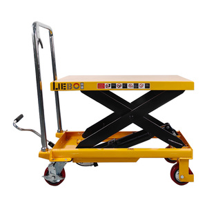 Entrepôt 300kg <span class=keywords><strong>Table</strong></span> élévatrice manuelle à ciseaux Mécanisme de levage <span class=keywords><strong>Table</strong></span> élévatrice à ciseaux fixe Chariot hydraulique - Product Image 3