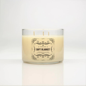 LA06T <span class=keywords><strong>Bougie</strong></span> parfumée en verre personnalisée pour l'intérieur, grande taille, 3 mèches, aromathérapie - Product Image 1