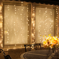 Guirlande lumineuse de fenêtre imperméable blanc chaud 120 LED 3x1M avec prise EU 220V pour la décoration de Noël, de mariage, de fête