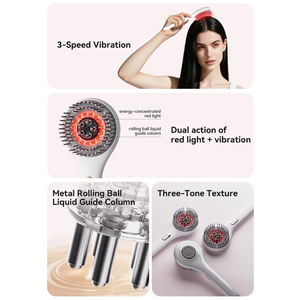 Sisir listrik minyak esensial pijat kulit kepala, sisir pemijat kepala EMS getaran cahaya merah untuk pertumbuhan rambut - Product Image 2