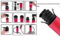 Vente en gros usine : Mini chicha portable de voiture en plastique, acrylique et silicone, type tasse, accessoires de luxe pour chicha arabe, pour le commerce