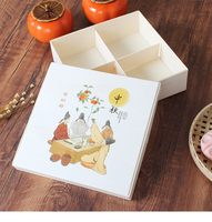 Boîte cadeau en bois de peuplier naturel à 4 compartiments, multifonctionnelle pour le stockage des aliments