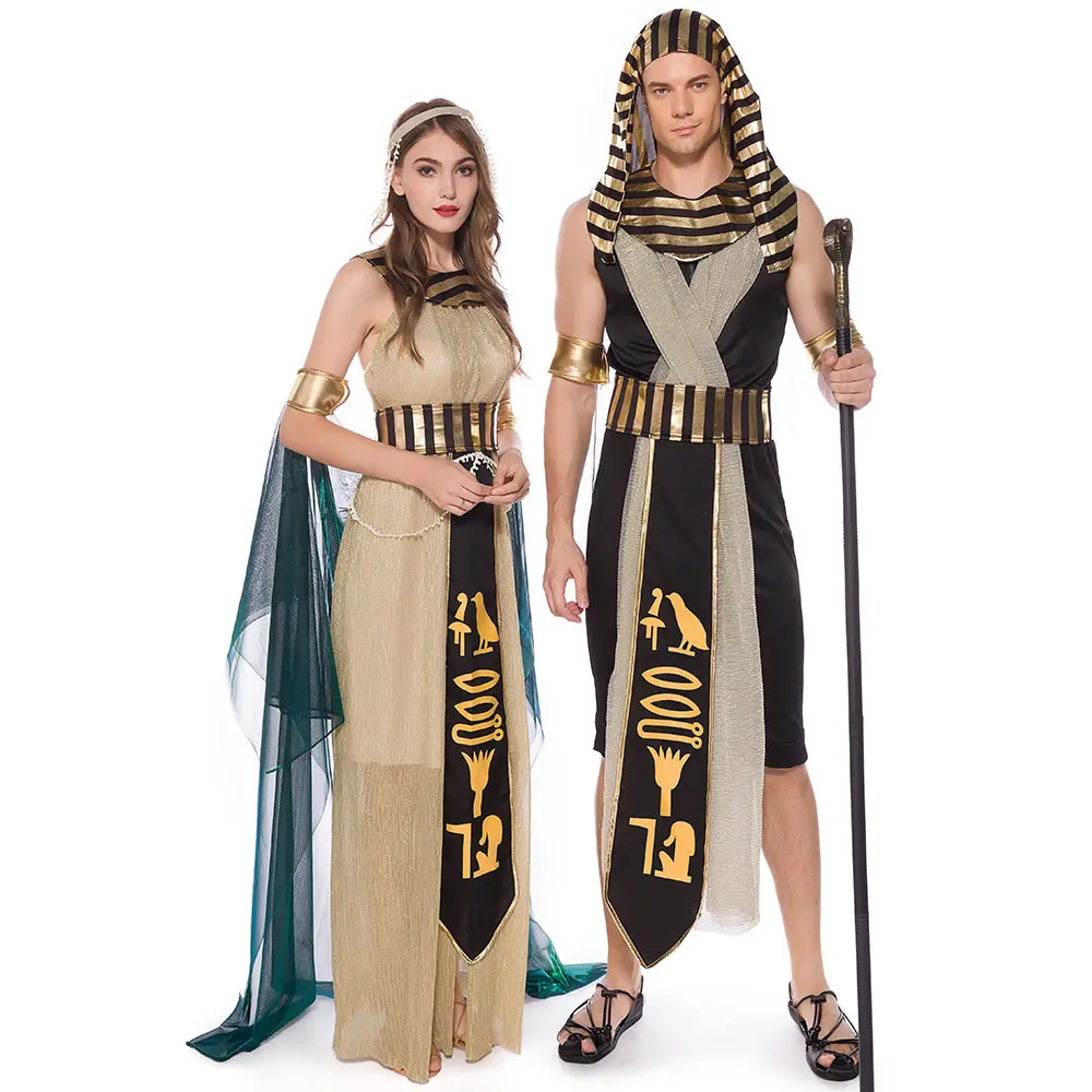 नई हेलोवीन cosplay मिस्र के फिरौन राजकुमार क्लियोपेट्रा जोड़ी पोशाक राष्ट्रीय मंच प्रदर्शन पोशाक