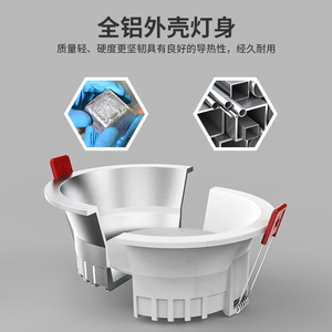 ไฟดาวน์ไลท์ LED แบบฝัง 3W รุ่นใหม่ วัสดุอะลูมิเนียม แสงสีขาวกลางวัน 5000K มุมลำแสง 120 องศา IP65 ปรับได้ ใช้ภายในอาคาร CRI90 สูง - Product Image 6