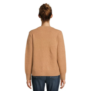 Qualité supérieure Femmes Casual Crew V Neck Slim Fit Pull Pull Hiver À La Mode Imprimer Conception Personnalisée - Product Image 3