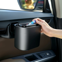 Poubelle de voiture en PP avec couvercle à pression, compacte, pour véhicules, bac à déchets automobile, boîte de rangement pour côté siège ou porte