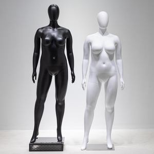 Manichino Femminile in Plastica Resistente Taglia Grande con Base in Metallo, Manichino Curvy a Corpo Intero per Esposizione in Negozi di Abbigliamento - Product Image 4
