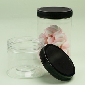 Food Grade Strong Single Wall Plastic Candy Jar PET Sealable Food Storage Jar Skincare Boby Lotion Cream Container