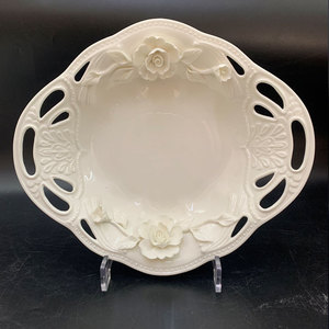 Assiette à fruits en céramique 3D style européen vintage, motif floral en relief, peinte à la main, écologique, marque JADE, ensemble de tasses décoratives pour la maison - Product Image 4