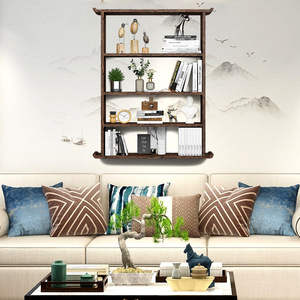 <b>Solid</b> <b>Wood</b> Wall Mount Bookshelf 4 Tier Backless Space Saving <b>Bookcase</b> For Home Office Decor - Product Image 2