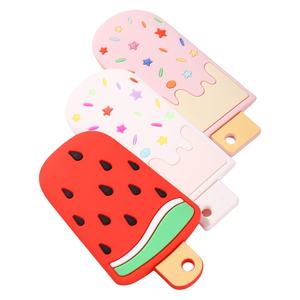 Jouets de dentition pour bébé en silicone de qualité alimentaire Anneau de dentition pour crème glacée Jouets de dentition pour bébé Jouet à mâcher sensoriel en silicone - Product Image 1