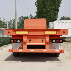 Semirremolque de Fondo Plano de Acero de 3 Ejes, Remolque para Camión Portacontenedores de 40 Pies, Capacidad de 30-90 Toneladas, Colores Personalizables, Precio con Descuento - Product Image 3