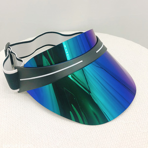 Casquette de soleil transparente en PVC pour femmes et hommes, couleur bonbon givré, visière ouverte, idéale pour le sport et la plage - Product Image 6