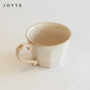 Joyye phản ứng men đồ đá Mug <span class=keywords><strong>250ml</strong></span> cổ điển sáng bóng men Tiểu Thuyết xử lý màu be sữa gốm - Product Image 2