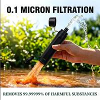 Paille filtrante professionnelle Cikered pour l'extérieur, fibre creuse 0,01 μm, élimination de 99,99 % des bactéries, 6000 L, sans BPA, testée FDA, pour le camping