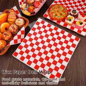 Papel Cuadrícula Rojo Antiadherente de 12x12 Pulgadas, 500 Unidades, para Envolver Sándwiches, Pan, Sushi, Hamburguesas - Product Image 3