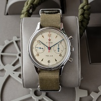 Montre Chronographe Mécanique Mouette 1963 d'Aviateur, Dôme Saphir en Acier de Haute Qualité, Mouvement à Remontage Manuel 1901, Disponible (RTS)