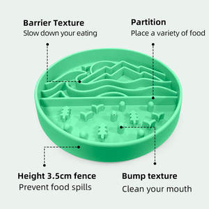 Custom <span class=keywords><strong>Dog</strong></span> Bowl Quatro Projetos Slow <span class=keywords><strong>Dog</strong></span> Alimentador Bowl Máquina de lavar louça Microondas Safe Silicone Puppy Puzzle Bowl com design antiderrapante - Product Image 3