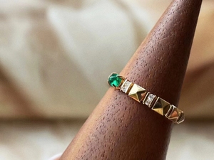 Cửa Hàng Trực Tuyến Ngón Tay Móng Tay Ngọc Lục Bảo Đồ Trang Sức Mỹ 18K Vàng Engagement Cho Phụ Nữ Nhẫn Điều Chỉnh Ưa Thích Vài Tùy Chỉnh Vô Địch Nhẫn - Product Image 2