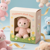 Emballage d'animaux en peluche, jouets pour enfants, boîtes d'emballage pliantes avec carte en papier imprimé de couleur, boîtes personnalisées avec fenêtre en PVC, boîte d'emballage avec propre logo