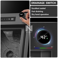 Fregadero de Cocina NILLOS N11550XN Moderno, Cuadrado, Doble, de Diseño Escalonado, Duradero, de Acero Inoxidable Nano 304 Negro, con Grifo Táctil