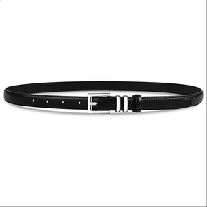 <span class=keywords><strong>Ceinture</strong></span> en cuir véritable pour <span class=keywords><strong>femme</strong></span>, tendance, fine, avec boucle ardillon en alliage <span class=keywords><strong>argent</strong></span>é, noire, décorative, pour jeans, 115 cm – Grande Vente - Product Image 1