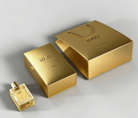 Boîte cadeau luxe en carton avec logo personnalisé, pour flacon de parfum en verre 10ml/50ml, avec tiroir coulissant en papier.