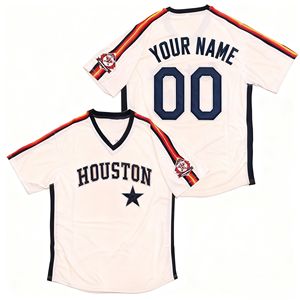 カスタム野球ユニフォーム卸売 ポリエステル刺繍 レトロ ヴィンテージ 多様な技法 メキシコ ヒューストン ソフトボールシャツ - Product Image 4