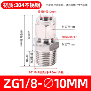 1/8 ''1/4'' 3/8 ''1/2'' thép không gỉ thẳng 1/8 "hình lục giác nối đẩy trong ống phù hợp đôi nam chủ đề bằng Bộ chuyển đổi - Product Image 6