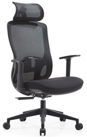 Chaise de bureau exécutive robuste, ergonomique, avec support lombaire, moderne, réglable, structure en plastique, assise en PU/Nylon, pivotante, pieds en aluminium