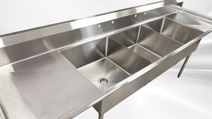 Fabrika doğrudan programı ticari restoran mutfak paslanmaz çelik açık ve restoran için 3 bölme lavabo - Product Image 3