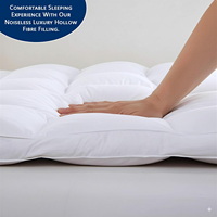 Surmatelas en microfibre matelassé hypoallergénique respirant extra profond 10 cm avec sangles élastiques pour lit double