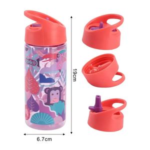 Nouvelle gourde pour enfants de 14 oz, design mignon, sans BPA, en plastique PP écologique, compatible lave-vaisselle, unisexe, avec paille rabattable - Product Image 2