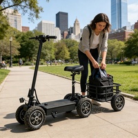 Scooter électrique pliable à 4 roues pour personnes âgées, 800/1000/1200/1500w, sac de golf inclus