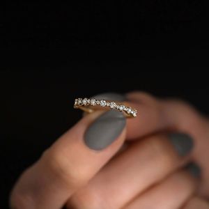 European Style Women's Micro Pave Zircon <b>Stacked</b> <b>Rings</b> Plant Design Index Finger Jewelry Gift - Product Image 4