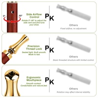Collar de Respiración para la Ansiedad, Collar para Dejar de Fumar, Menta y Madera, Dorado, Collar Mindful, Alivio del Estrés y del Pánico
