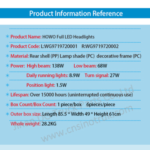 ชุดไฟหน้า DG Show With Video HOWO 380 แบบหลายเลนส์ 336 Full LED รุ่น Four Near Eight Far Bright Star Edition 0708 - Product Image 3